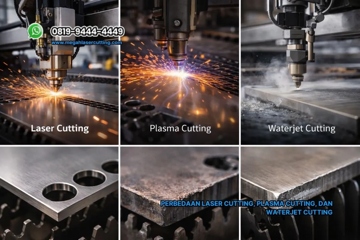 Perbedaan Laser Cutting, Plasma Cutting, dan Waterjet Cutting