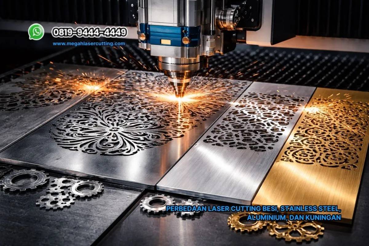 Perbedaan Laser Cutting Besi, Stainless Steel, Aluminium, dan Kuningan