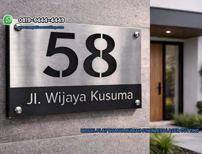 Model Plat Nomor Rumah Stainless Laser Cutting