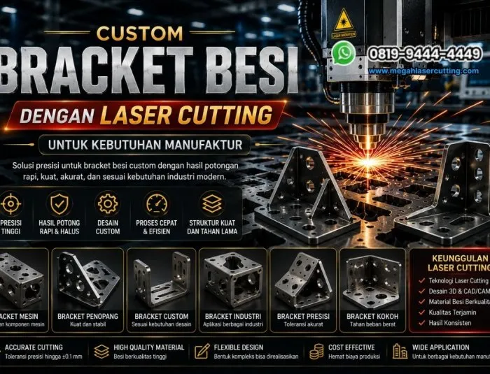 Custom Bracket Besi dengan Laser Cutting