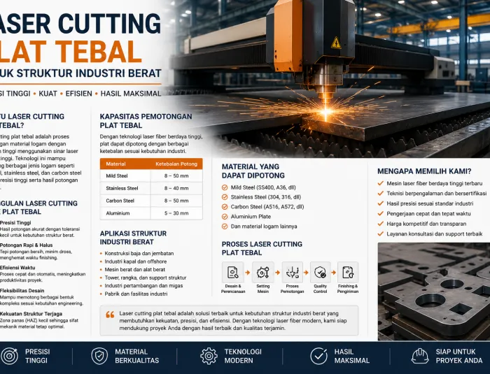 Laser Cutting Plat Tebal untuk Struktur Industri Berat