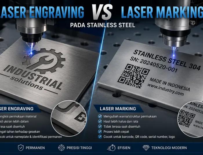 Perbandingan Laser Engraving dan Laser Marking pada Stainless Steel