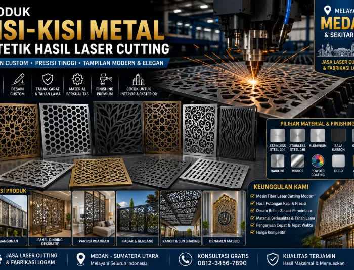 Produk Kisi-Kisi Metal Estetik Hasil Laser Cutting Medan