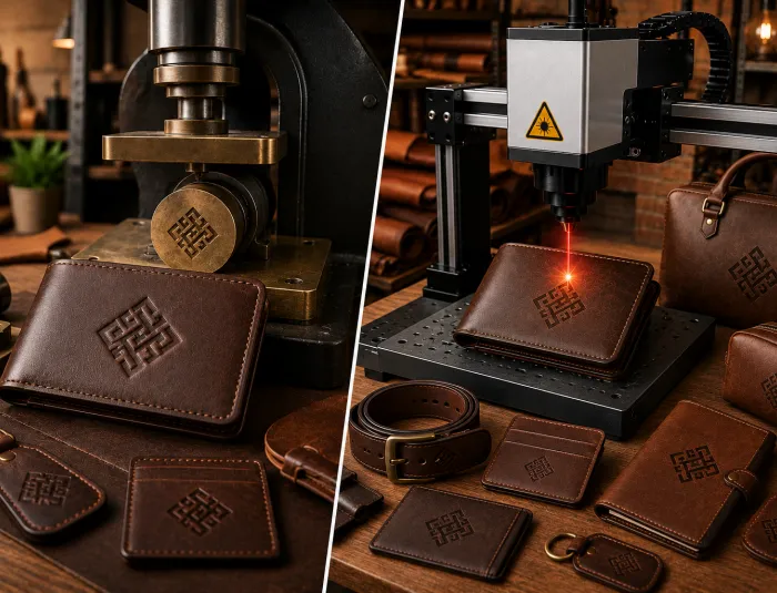 Perbandingan Emboss dan Laser Marking pada Kulit