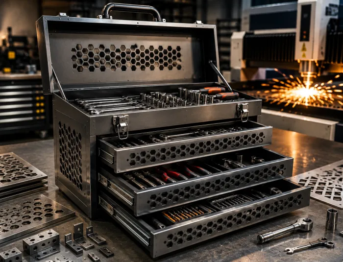 Jasa Laser Cutting Medan untuk Produk Tool Box Metal Custom