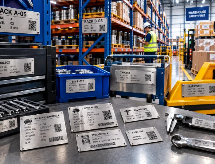 Laser Marking untuk Label Rak dan Peralatan Gudang
